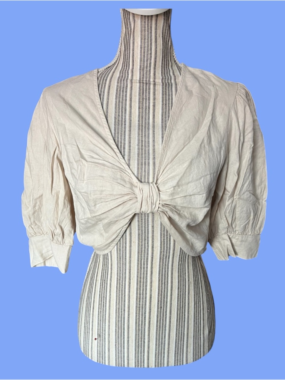 Young Fabulous & Broke Cream Knot-Front Crop Top